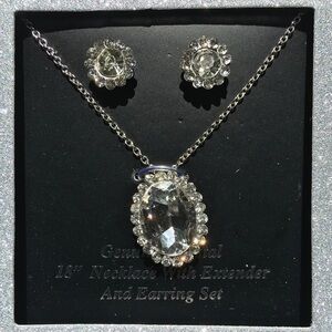 Genuine Crystal Necklace and Earring Matching Set